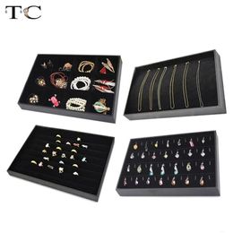 Promotion Velvet Jewellery Display Box for Ring Bracelet Necklace Watch Holder Tray Jewellery Storage Casket 35*24*3CM 240124