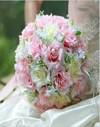 Lüks Düğün Partisi Yapay Bruidsboetet Düğün Buket Gelinler Slik Flower Girl Buket 2019 Renkler Hızlı Shipingcheap6205412