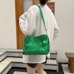 Evening Bags Women Woven Bag Large Capacity Genuine Leather Handbags Luxury Designer Texture Hobo Summer Messenger For Female