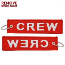 Keychains Crew Key Chains Holder Fashion Jewelry Keychain Llavero Sleutelhanger Embroidery Ring REMOVE BEFORE FLIGHT