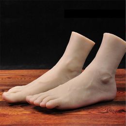 Real Tpe Male Foot Art Mannequins For Capture Bones Silicone Photography Silk Stockings Jewelry Model Soft Silica Gel F013