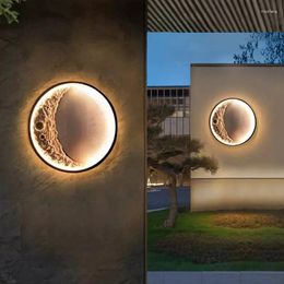 Wall Lamp Creative Blackground Led Solar Moon Garden Crescent Villa Exterior Courtyard Decoration Atmosphere Light