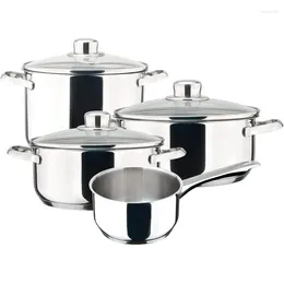 Cookware Sets 7-Piece Stainless Steel Set Crafted From 18/10 Suitable For All Stovetop Types Effortless To Clean