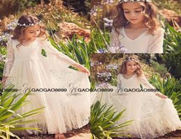 First Communion Dress Flower Girl White Lace Dress Bohochic Lace dress for girls and toddlers Boho flower girl dresses86701943823669