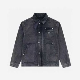 Autumn and Winter High Street P Family Trendy Old Denim Shirts Mens and Womens Work Fashion Jackets Casual Jackets