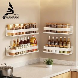 White Storage Rack For Kitchen Holder Square Metal Bath Organiser Accessorie Bathroom Shelf Shelves Wall Mounted Shampoo 811780 240125