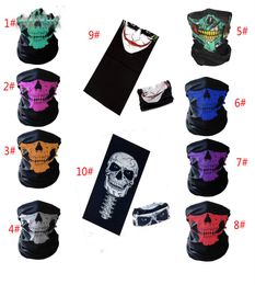 Skull Half Face Mask Scarf Bandana Bike Motorcycle Scarves Scarf Neck Face Mask Cycling Cosplay Ski Biker Bandanas 10 color9153782