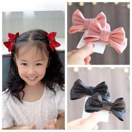 Hair Accessories 5Pair/Lot Korean Sweet Girl Princess Duckbill Clip Children Simple Cute Three-dimensional Satin Bow Hairpin