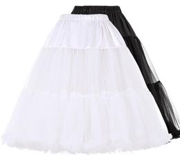 Tutu Skirt Ball Gown Tulle Petticoats for Vintage Wedding Black White Women Underskirt Crinoline Bridal Wedding Accessories9867789