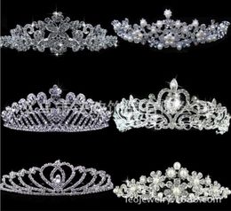 luxury sparkly Rhinestone Crystal Wedding Party Prom Homecoming Crowns Band Princess Bridal Tiaras Hair Accessories Fashion1754737