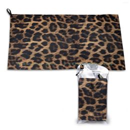 Towel Leopard Print Quick Dry Gym Sports Bath Portable Animal Soft Sweat-Absorbent Fast Drying Pocket Comfortable