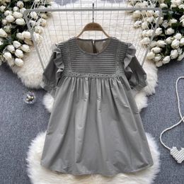 Women's Blouses Vintage Fashion Blouse For Women O-neck Edible Tree Short Puff Sleeve Shirts Autumn Versatile Female Tops Drop