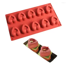 Baking Moulds 10 Even Love Mousse Cake Silicone Mold Diy French Dessert Heart-shaped Ice Cream Chocolate For Wholesale