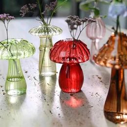 Vases Glass Bottle Hydroponics Vase Nordic Mushroom Living Room Home Office Desktop Hydroponic Flower Arrangement