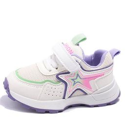 Children's Shoes 2024 Spring New Children's Shoes Boys' Microfiber Leather + Mesh Soft Sole Breathable Baby Walking Shoes Girls' Sports Shoes