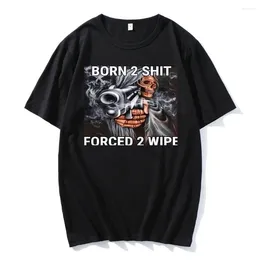 Men's T Shirts Fashion Anime The Born To Shit Forced Wipe Print O-neck Tshirt High Quality Oversized Mens Casual Short T-shirts