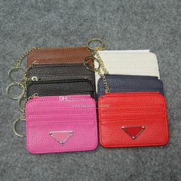 Designer-Geldbörse Damier Geldbörse Schlüsselanhänger Zippy Lady Chain Wallets Faltkartenhalter Reisepass Damen Blumengeldbörsen Schlüsseltasche