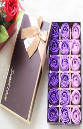 18PCS Rose Soaps Flower Packed Wedding Supplies Gifts Event Party Goods Favour Toilet soap Scented bathroom accessories3742752