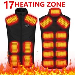 1713 Zones Heated Vest Men Women Usb Heated Jacket Thermal Hunting Vest Winter Heating Jacket Chauffante Heating Veste S6XL 240125