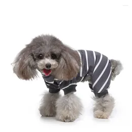 Dog Apparel 2024 Pet Soft Pajamas Stripped JumpSuit Cute Clothes Puppy Bodysuit Spring Summer For Small Medium Dogs Cats