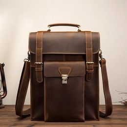 Backpack Men Knapsack Cross Body Shoulder Computer Bag Male High Quality Genuine Leather Rucksack Daypack