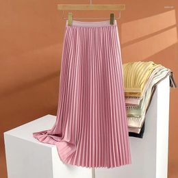 Skirts Handmade Pleated Skirt Spring/Summer Korean High Waist Mid Length Half For Women