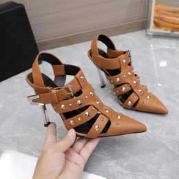 Sandals Multicolor Open Toe Chain High Heel Woman Sexy Fashion Week Party Shoes Summer Plus Size Luxuy Brand Mujer
