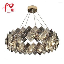 Pendant Lamps Nordic Gold LED Crystal Chandelier For Living Room Bedroom El Villa Round Hanging Ceiling Home Furniture