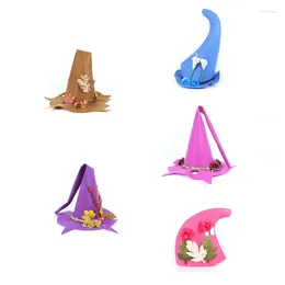 Berets Delicate Wizard Hat Witch Pointed Felt Peaked Halloween Costume For