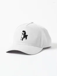 Ball Caps Black And White Minimalistic Poodle Cap