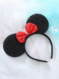 Hair Accessories 1pc Cute Mouse Ears Sequined Bow Headband Holiday Party Play Girl Performance