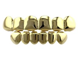 hip hop smooth Hollow grillz real gold plated golden silver dental grills Tiger tooth Jewellery Multiple specifications1051888