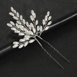 Hair Clips Ruoshui Woman Elegant Pearl Wheatear Stick Wedding Hairpins Updo Hairstyle Tools Bridal Tiara Accessories