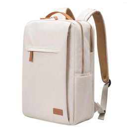 Backpack Men'sand Womens Laptop Waterproof School 15.6 Inch Daypack USB (Beige)