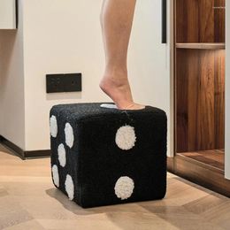 Pillow Great Shoes Stool Modern Decorative Sturdy Creative Dices Change Shoe Seat