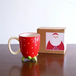 Mugs Cute And Creative Strawberry Shaped Ceramic Mug Cartoon Cup Female Water Girl Gift
