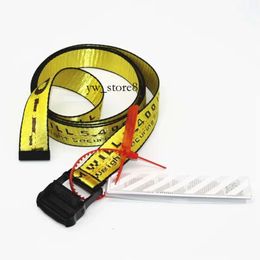 Off White Luxurys 1 1 Woman Wrestle Off Yellow White Belt Designer for Men Womens Canvas Nylon Run Belt Adjustable Casual Strap Long Boy Gym Fashion Belt 6582