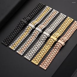 Watch Bands Luxury14/16/18/20/22mm Solid Milan Link Stainless Steel Band Folding Clasp Safety Watches Strap Bracelet Replacement
