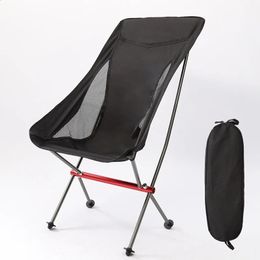 Portable Folding Camping Chair Outdoor Moon Chair Collapsible For Hiking Picnic Fishing Chairs Nature Hike Tourist Chair 240125