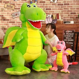 Cute 115cm Giant Dinosaur Plush Toys Cartoon Stuffed Tyrannosaurus Dolls for Girls Boys Birthday Gift 240130