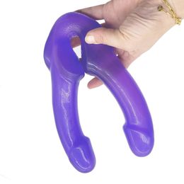 Double Dildo Flexible Soft Cock G-spot Toys Anal Plug Sex Toys for Women Gay Lesbian Vagina Double Ended Dong Artificial Penis 240130