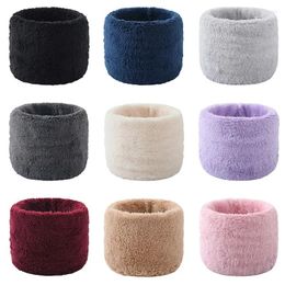 Scarves Solid Color Scarf Single Circle Snood High Neck Thick Comfortable Warm Plush Collar Children Ring