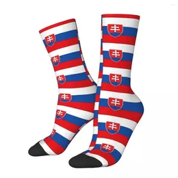 Men's Socks Slovakia Flag Harajuku Sweat Absorbing Stockings All Season Long Accessories For Man's Woman's Birthday Present