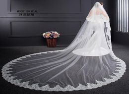 Wedding Veil High Quality long Length Two Layers 3m Width Elegant Luxury Real Image Long Elegant Lace Bridal Veils with Metal Comb5990625