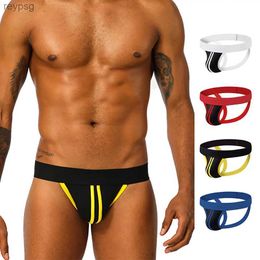 Briefs Panties 4 Colour Men Cotton Tight Underwear Jockstrap Backless Thongs Breathable Jock Strap Homme Slip String Homens YQ240215