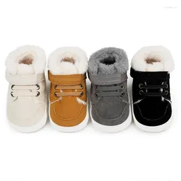 Boots Lioraitiin 0-18M Infant Winter Snow Hook & Loop Closure Warm Baby First Walker Shoes