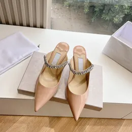 New Casual Designer Crystal Strass Nude Patent Leathe Slip-on Pointy Toe Women's Fashion High Heels Heeled Bride Wedding Shoes