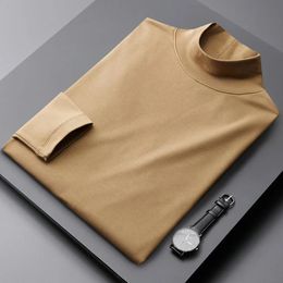 Fashion Stylish Men's Turtleneck Long Sleeve T-Shirt Slim Fit Casual Base Layer Tee for Autumn and Winter Business T-Shirts Man 240122