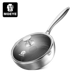 MOEYE Soup Pot 316L Antibacterial Stainless Steel Deep Frying Pot 5 Layers Thickened Bottom Honeycomb Non-stick Cooking Pot 240130