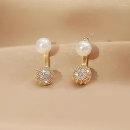 Stud Earrings 2024 Arrival Light Luxury Elegant Love Imitation Pearl Dangle For Women Fashion Simple Metal Jewellery Accessories
